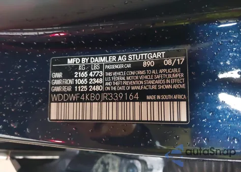 2018 Mercedes-Benz C 300 4Matic from USA, damaged, VIN WDDWF4KB0JR339164